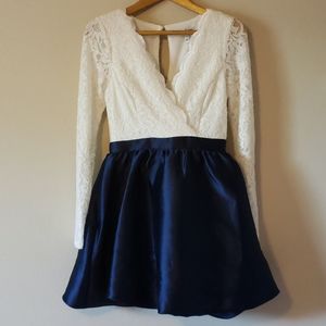 Xtraordinary Ivory/Navy dress